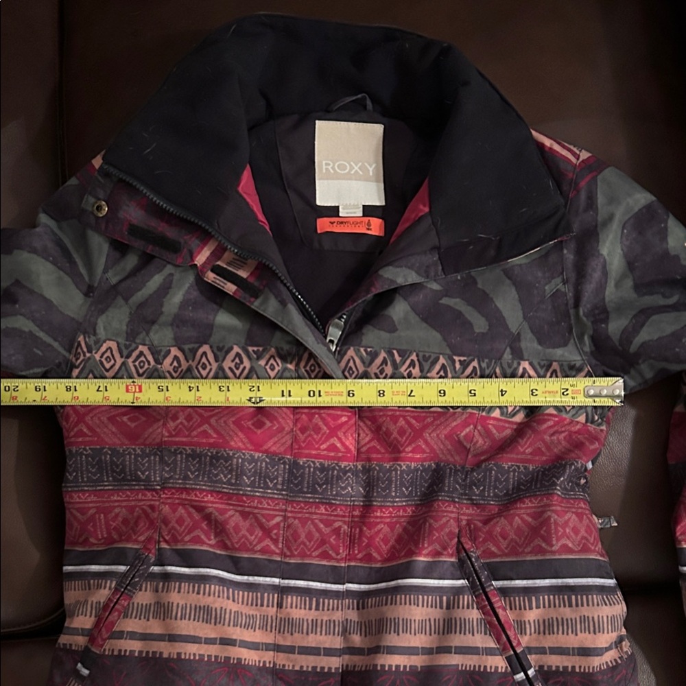 Roxy Red Southwest Patterned Ski Jacket With Matc… - image 2